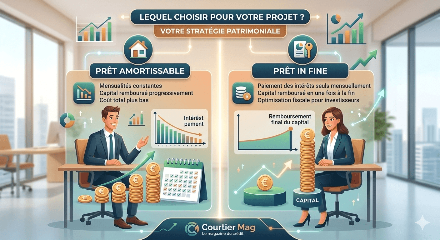 Différence entre prêt amortissable et prêt in fine : lequel choisir ?